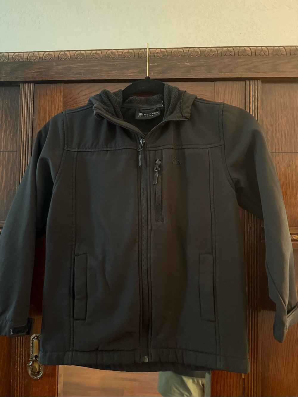 Snozu Kids Black Hooded Lined Jacket
